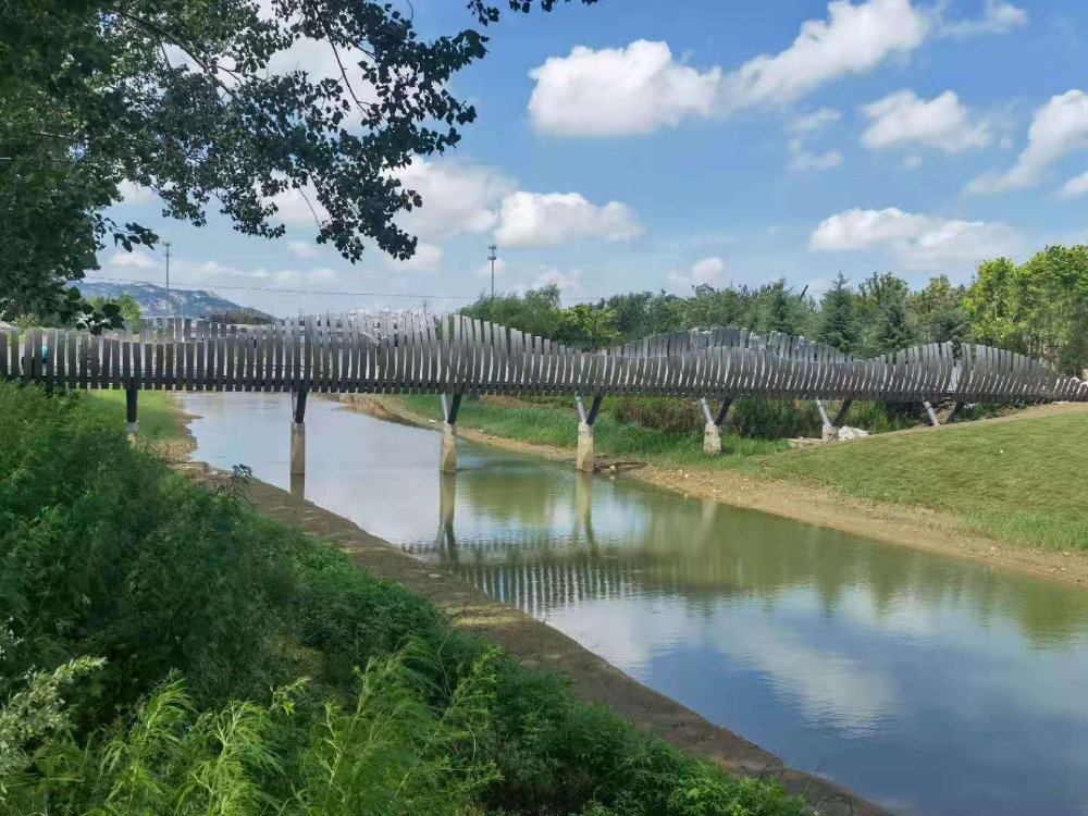 煙臺橋梁景觀工程八角河公園破繭橋施工中，敬請期待！—煙臺旭升鋼構(gòu)